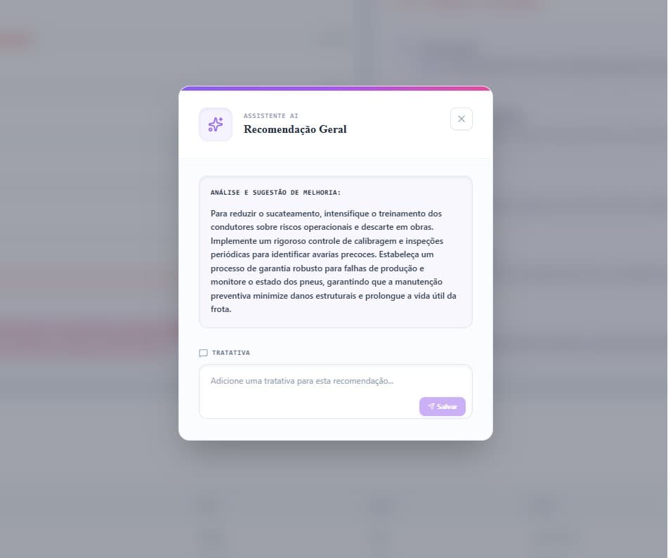 Recomendações do assistente virtual de pneus